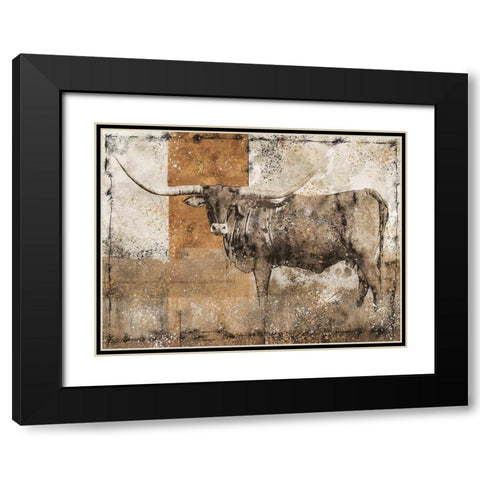Long Horn Original Black Modern Wood Framed Art Print with Double Matting by Wiley, Marta