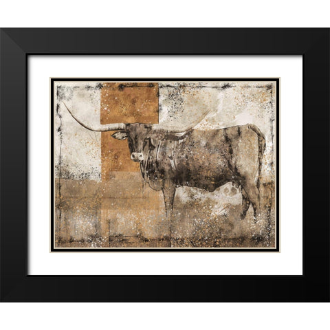 Long Horn Original Black Modern Wood Framed Art Print with Double Matting by Wiley, Marta