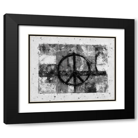 BAndW PEACE Black Modern Wood Framed Art Print with Double Matting by Wiley, Marta