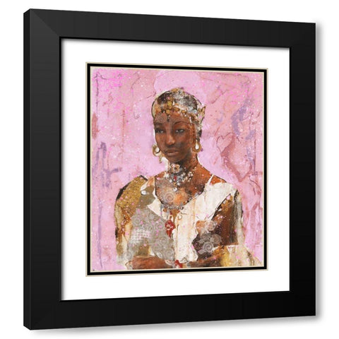 Tranquility Pink V Black Modern Wood Framed Art Print with Double Matting by Wiley, Marta
