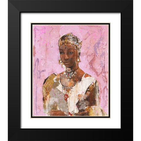 Tranquility Pink V Black Modern Wood Framed Art Print with Double Matting by Wiley, Marta