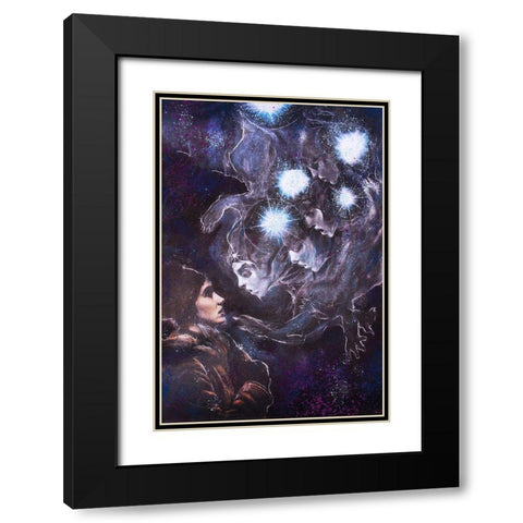Listen to your guides III Black Modern Wood Framed Art Print with Double Matting by Wiley, Marta