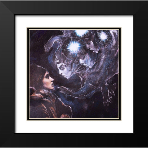 Listen to your guides V Black Modern Wood Framed Art Print with Double Matting by Wiley, Marta