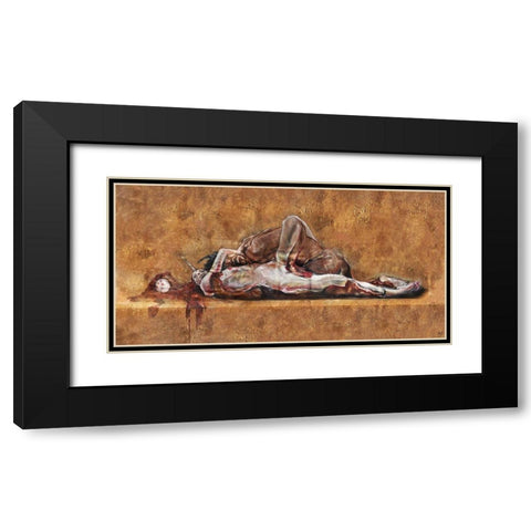 Demon And The Unicorn II Black Modern Wood Framed Art Print with Double Matting by Wiley, Marta
