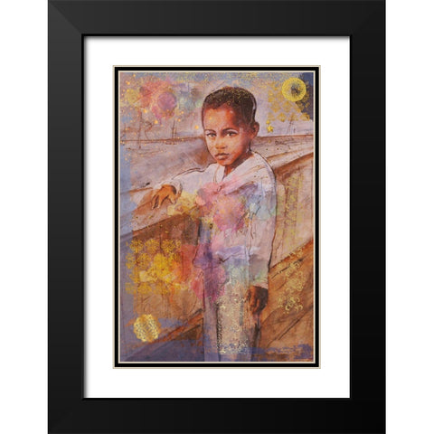 Little African Boy III Black Modern Wood Framed Art Print with Double Matting by Wiley, Marta