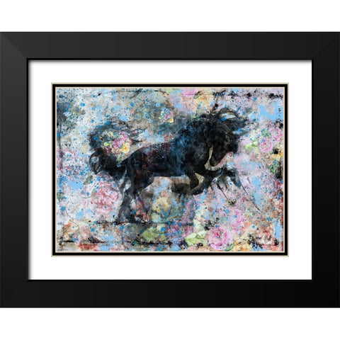 Stallion Blue Tint Black Modern Wood Framed Art Print with Double Matting by Wiley, Marta