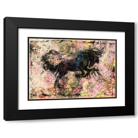 Floral Stallion II Black Modern Wood Framed Art Print with Double Matting by Wiley, Marta