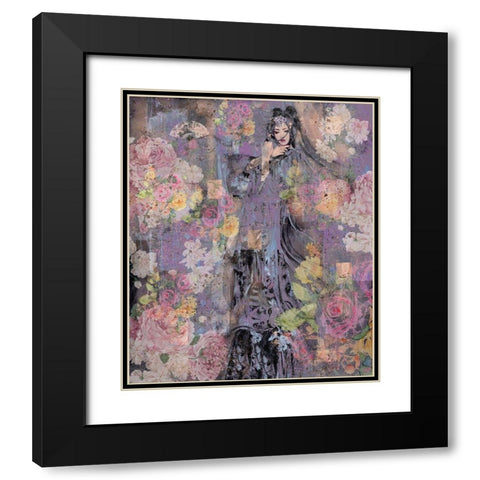Floral Geisha II Black Modern Wood Framed Art Print with Double Matting by Wiley, Marta