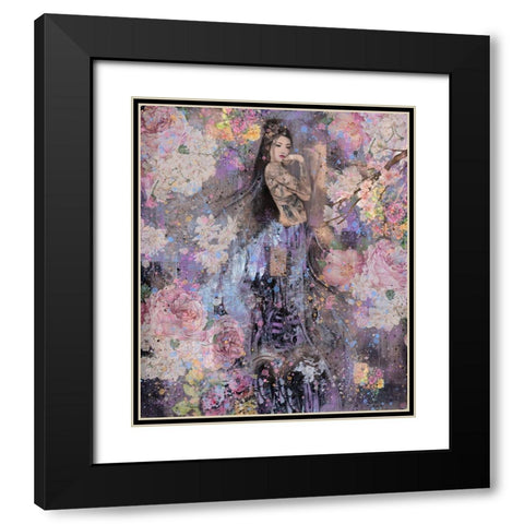 Floral Geisha II Black Modern Wood Framed Art Print with Double Matting by Wiley, Marta
