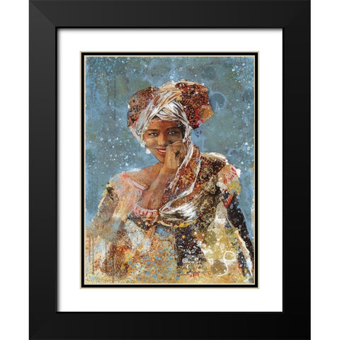 Blue African Dreams I Black Modern Wood Framed Art Print with Double Matting by Wiley, Marta