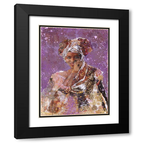 Purple African Dreams Black Modern Wood Framed Art Print with Double Matting by Wiley, Marta