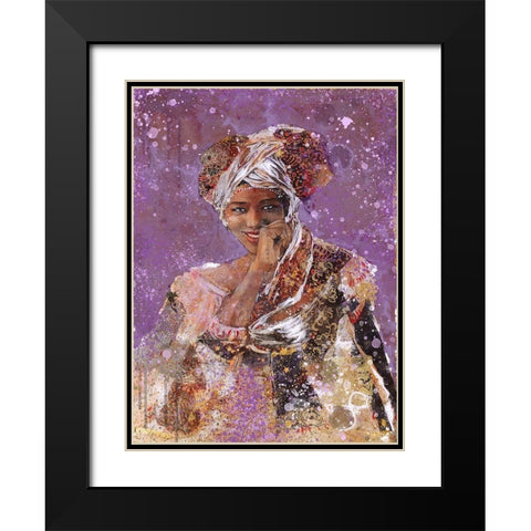 Purple African Dreams Black Modern Wood Framed Art Print with Double Matting by Wiley, Marta