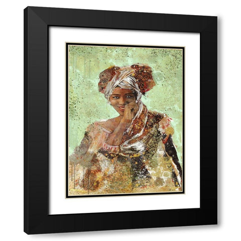 Green African Dreams Black Modern Wood Framed Art Print with Double Matting by Wiley, Marta