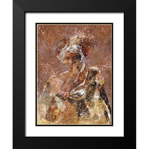 Sepia African Dreams Black Modern Wood Framed Art Print with Double Matting by Wiley, Marta