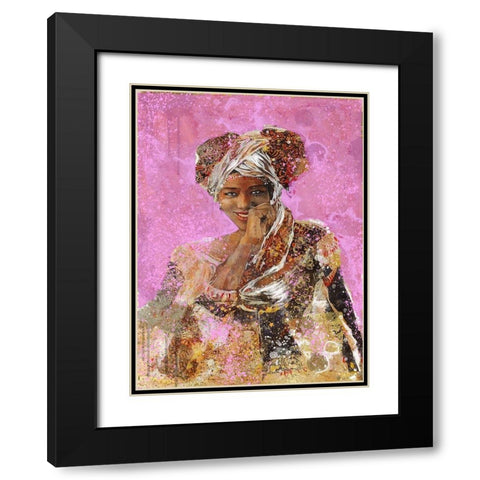 Pink African Dreams Black Modern Wood Framed Art Print with Double Matting by Wiley, Marta