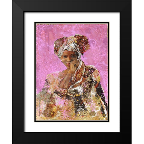 Pink African Dreams Black Modern Wood Framed Art Print with Double Matting by Wiley, Marta
