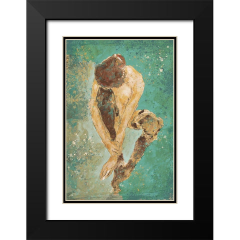 Teal Repose Black Modern Wood Framed Art Print with Double Matting by Wiley, Marta