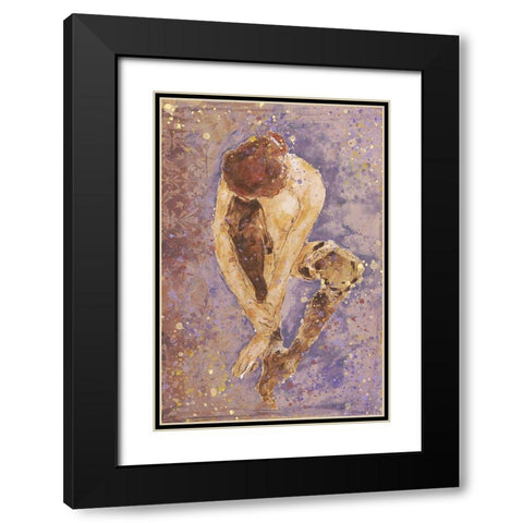 Purple Repose Black Modern Wood Framed Art Print with Double Matting by Wiley, Marta