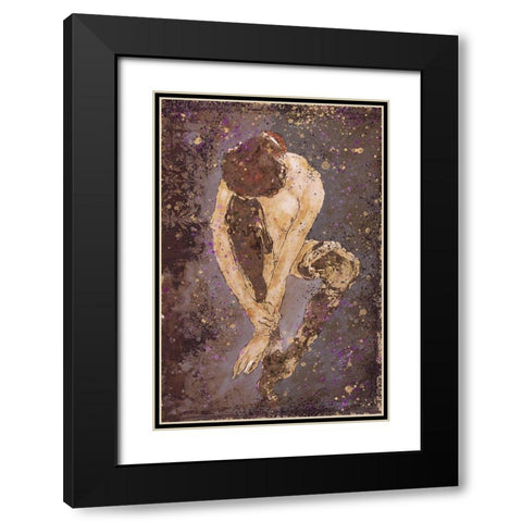 Burgundy Repose Black Modern Wood Framed Art Print with Double Matting by Wiley, Marta