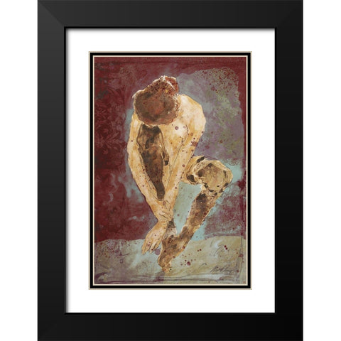 Wine burgundy Repose Black Modern Wood Framed Art Print with Double Matting by Wiley, Marta