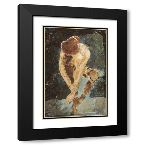 Charcoal Repose Black Modern Wood Framed Art Print with Double Matting by Wiley, Marta