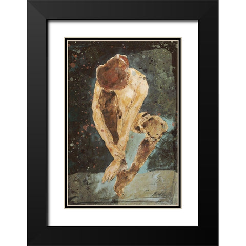 Charcoal Repose Black Modern Wood Framed Art Print with Double Matting by Wiley, Marta