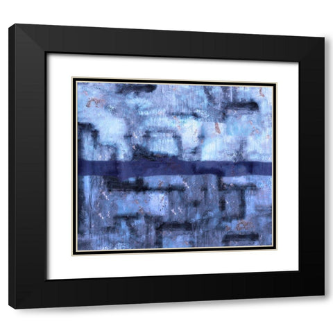 Blue Abstract XXVIIII Black Modern Wood Framed Art Print with Double Matting by Wiley, Marta