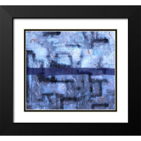 Blue Abstract XXVIIII Black Modern Wood Framed Art Print with Double Matting by Wiley, Marta