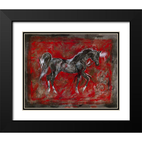 Red Lepa Zena Differnt Border Black Modern Wood Framed Art Print with Double Matting by Wiley, Marta