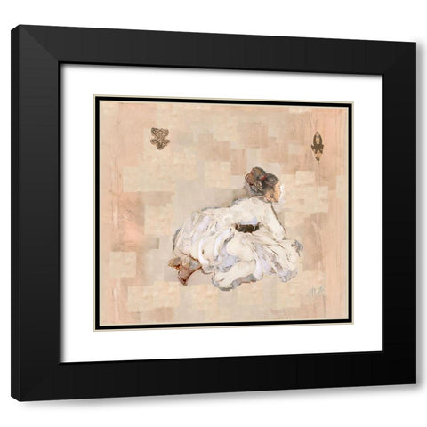 Silk Squares Black Modern Wood Framed Art Print with Double Matting by Wiley, Marta