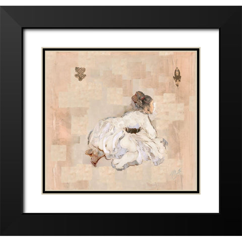 Silk Squares Black Modern Wood Framed Art Print with Double Matting by Wiley, Marta