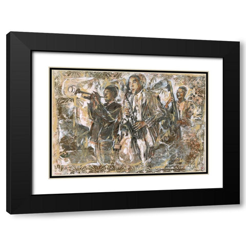 Jazz I Black Modern Wood Framed Art Print with Double Matting by Wiley, Marta