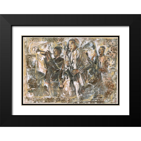 Jazz I Black Modern Wood Framed Art Print with Double Matting by Wiley, Marta