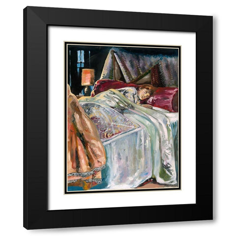 Child Sleeping Black Modern Wood Framed Art Print with Double Matting by Wiley, Marta