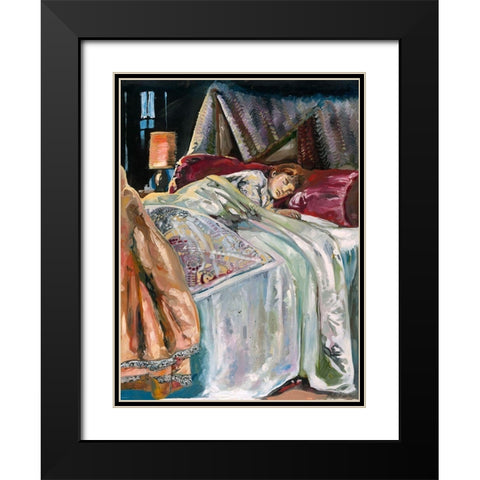 Child Sleeping Black Modern Wood Framed Art Print with Double Matting by Wiley, Marta