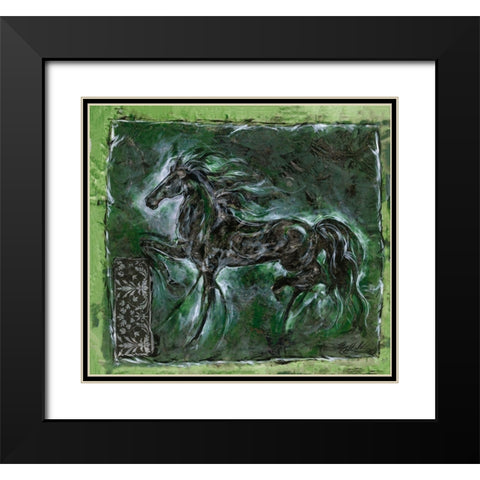 Green Lepa Zena Black Modern Wood Framed Art Print with Double Matting by Wiley, Marta