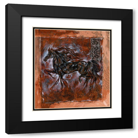 Sepia Horse Black Modern Wood Framed Art Print with Double Matting by Wiley, Marta