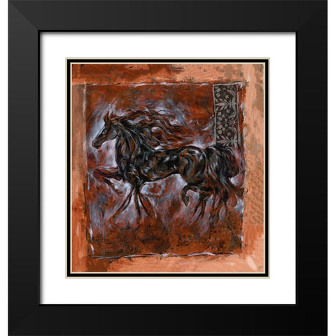 Sepia Horse Black Modern Wood Framed Art Print with Double Matting by Wiley, Marta