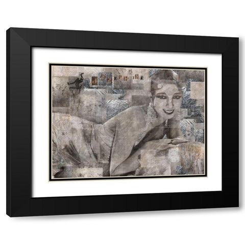 Josephine Black Modern Wood Framed Art Print with Double Matting by Wiley, Marta