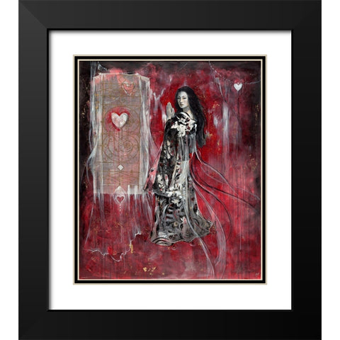 Red Geisha Black Modern Wood Framed Art Print with Double Matting by Wiley, Marta