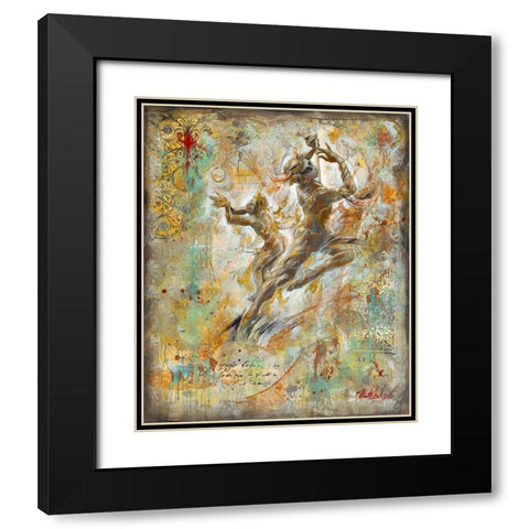Flute Players II Colorful Black Modern Wood Framed Art Print with Double Matting by Wiley, Marta