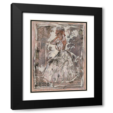 Beauty Stencil II Black Modern Wood Framed Art Print with Double Matting by Wiley, Marta