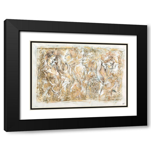 Masqurade different border Black Modern Wood Framed Art Print with Double Matting by Wiley, Marta