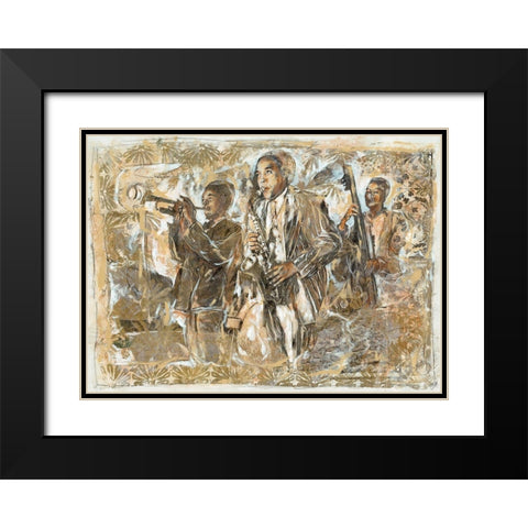 Jazz Patterns Black Modern Wood Framed Art Print with Double Matting by Wiley, Marta