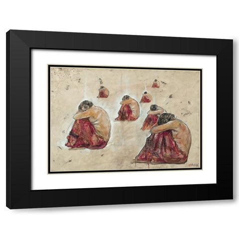 Indian Red Skirt-2 Black Modern Wood Framed Art Print with Double Matting by Wiley, Marta