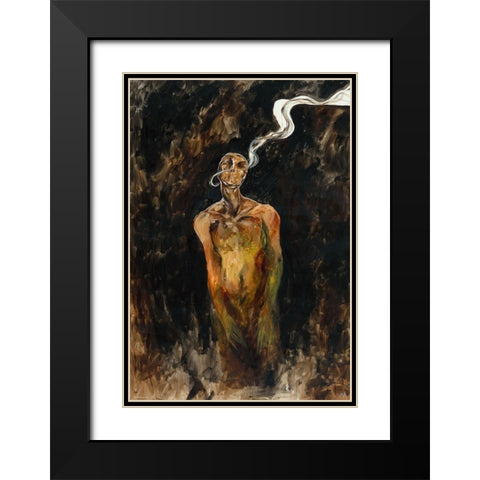 Demon Who Smells The Light Black Modern Wood Framed Art Print with Double Matting by Wiley, Marta