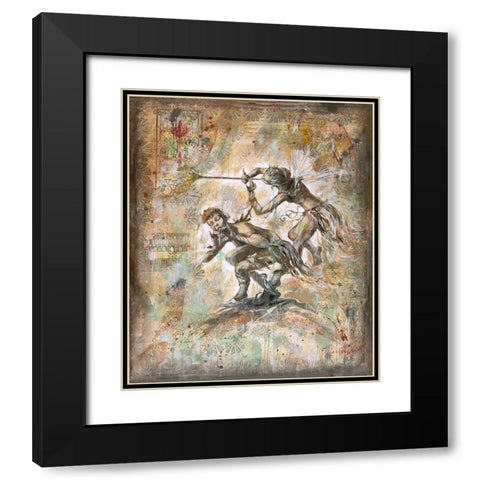 Flute Players Black Modern Wood Framed Art Print with Double Matting by Wiley, Marta