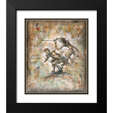 Flute Players Black Modern Wood Framed Art Print with Double Matting by Wiley, Marta