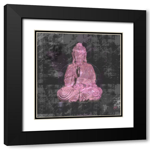 Pink Buddah Black Modern Wood Framed Art Print with Double Matting by Wiley, Marta