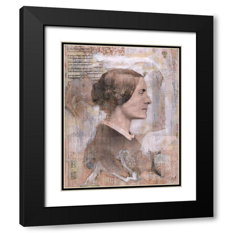 Susan B. Anthony Black Modern Wood Framed Art Print with Double Matting by Wiley, Marta